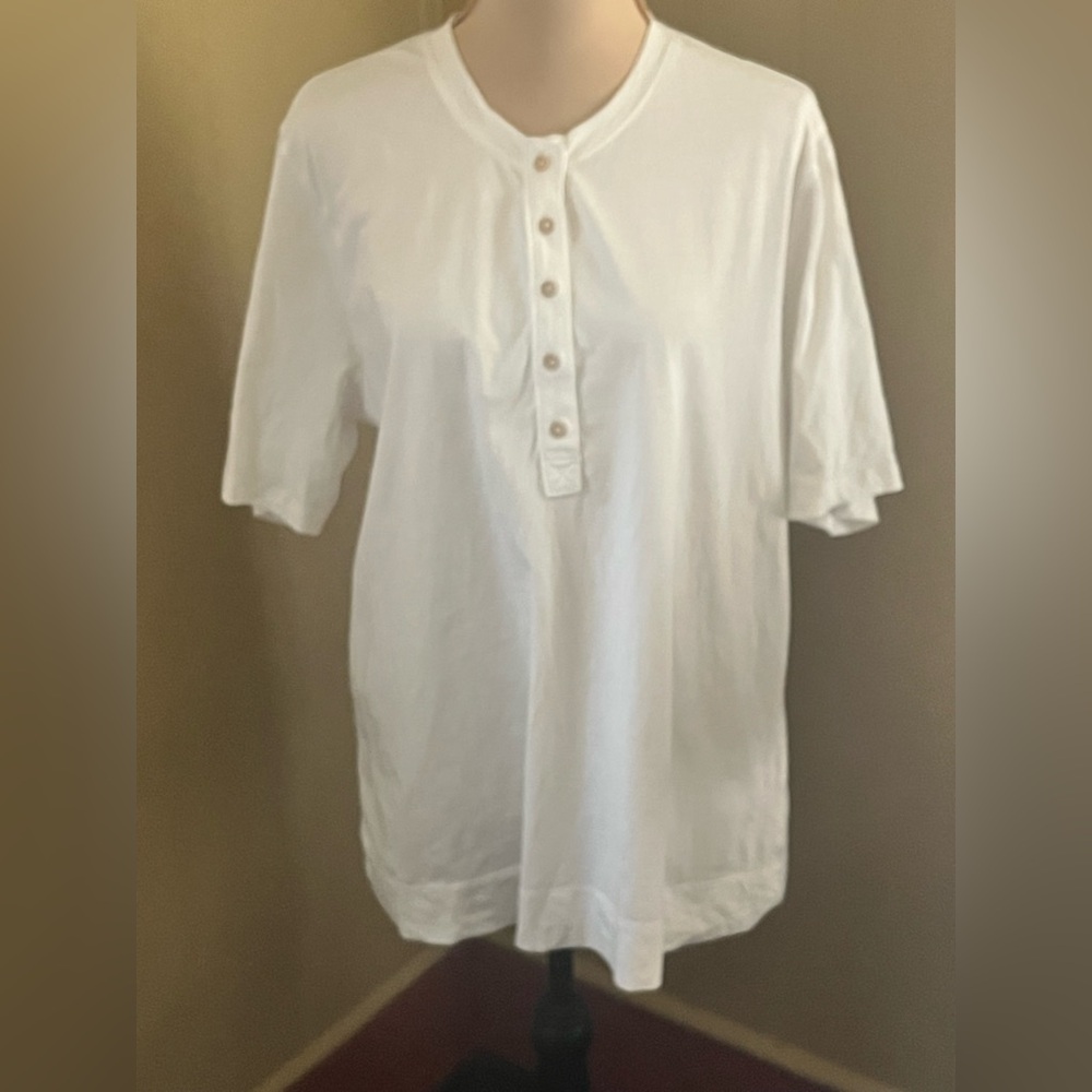 Banana Republic Factory Elbow Sleeve White Button Down Shirt Size XXL Cotton